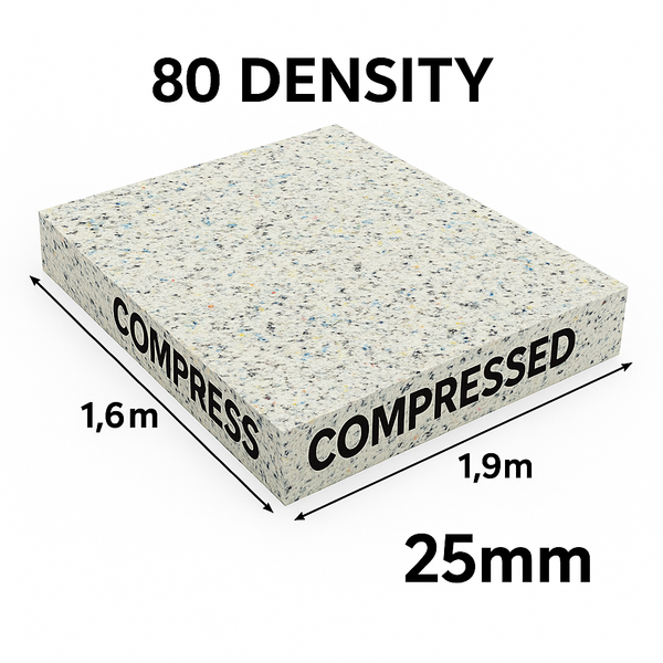 FOAM CHIP/COMPRESSED 25MM -80 DENSITY